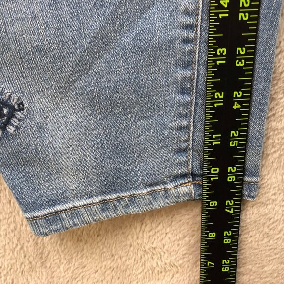 Christopher & Banks Womens Jeans Size 14 Skinny Leg Blue Denim Embroidered Y2K - Picture 6 of 16